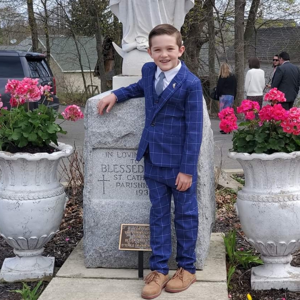 Boys Navy Suit with Shirt, Tie and Shoes